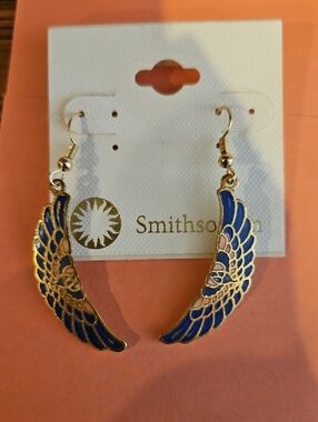 Smithsonian Blue Wing Dangle Earrings